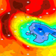 The hole in the ozone layer (shown in blue) as of September 16, 2019.